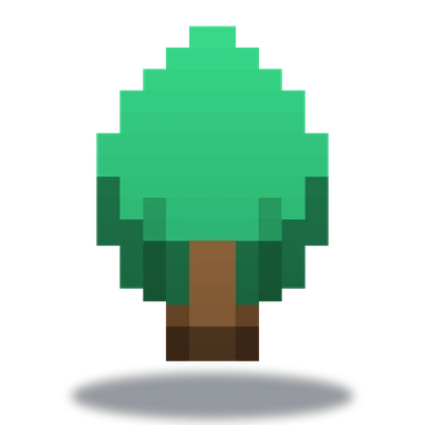 Árbol en 3D voxel, girable