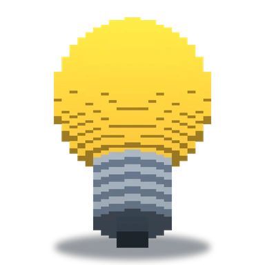 Bombilla en 3D voxel, girable